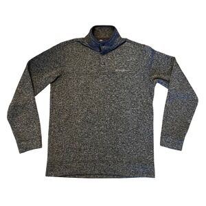 Eddie Bauer Radiator Fleece Mock Neck Snap Pullover Mens Medium Gray Heather